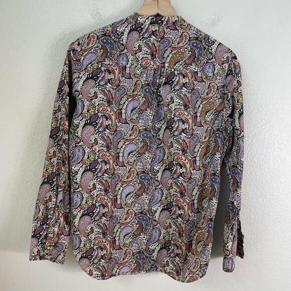 J Crew Liberty Art Fabrics Womens 2 Paisley Button Front Popover Shirt Blouse - Picture 10 of 11